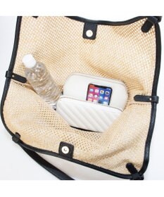 UNBILLION カシュカシュ cachecache / フェイクレザーショルダーバッグ付雑材風トート