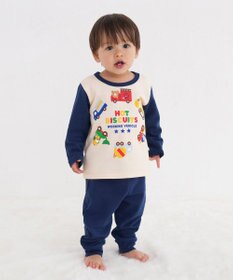 MIKI HOUSE HOT BISCUITS 【80-120cm】 働く車 ミニ裏毛 ルームウェア上下セット