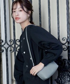 Tiaclasse 【安田美沙子さん着用・ポーチ・ショルダー紐付き】フラワーカットフェイクレザーバッグ