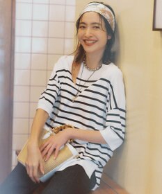 自由区 L 【接触冷感・UVカット・WEB限定カラーあり】クレープストレッチプルオーバー ニット