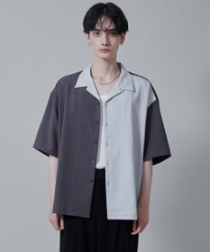 WEGO カラーブロックオープンカラーシャツ（S）