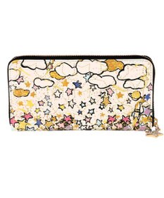 tsumori chisato CARRY ギャラクシーパネル ラウンドファスナー長財布 がま口 レザーキルティング