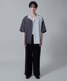 WEGO カラーブロックオープンカラーシャツ（S）