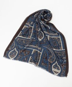 JOSEPH ABBOUD 【イタリア老舗Holliday&Brown社製】ペイズリープリント ストール ネイビー系5