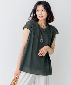 23区 【洗える】チュールコンビジャージー シアー カットソー