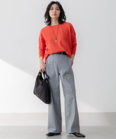 23区 【洗える】スラブツイルストレッチ ワイド パンツ