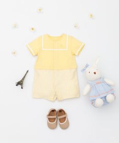 組曲 KIDS 【70cm】セーラーボーダー ロンパース