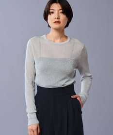 uncrave 【手洗い可】ラメ シアー クルーネック ニット（uncrave STANDARD）
