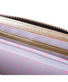 tsumori chisato CARRY ギャラクシーパネル ラウンドファスナー長財布 がま口 レザーキルティング