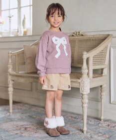 ANY KIDS ネコ刺繍 コーデュロイ ショートパンツ