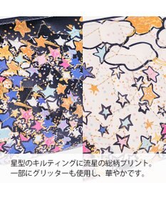 tsumori chisato CARRY ギャラクシーパネル ラウンドファスナー長財布 がま口 レザーキルティング