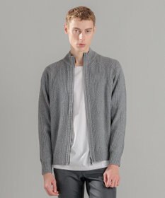 JOSEPH HOMME  新柄【洗える】シルクバルキー　　ハイネックジップアップニット