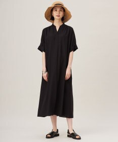 自由区 S 【接触冷感・UVケア・抗菌防臭・洗える】リヨセルポプリンシャツ ワンピース