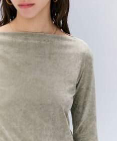 BEIGE， 【洗える・BAILA掲載】BUTLER / ストレッチベロアボートネックカットソー