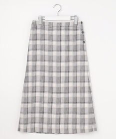 J.PRESS LADIES L スラブ調チェック プリント スカート