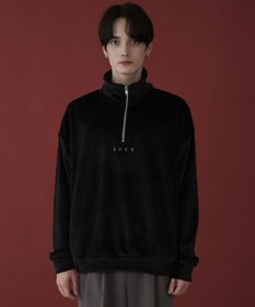 WEGO 【ユニセックス着用ITEM】マイクロシャギーワンポイントハーフZIPプルオーバー