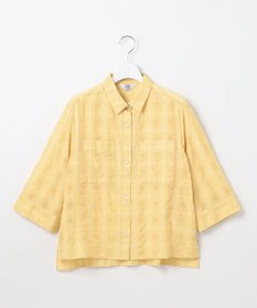 J.PRESS LADIES 【洗える】SHEER チェック シャツ ブラウス