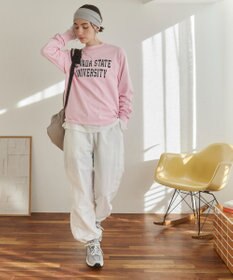 WEGO 【ANGIE VINTAGE】GILDAN カレッジロゴ オーバーサイズ プリント ロンT