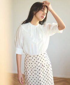 Feroux 【洗える】ラッフルフリル ブラウス