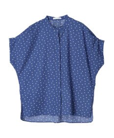 Green Parks ドット柄タックスリーブブラウス