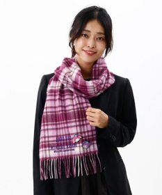 AURORA 【 ANNA SUI（アナ スイ）】マイメロディ&クロミ 刺しゅうブローチ付きチェックマフラー