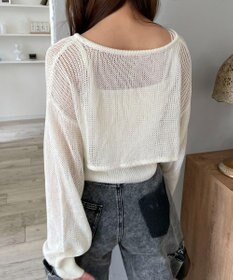 WEGO アンサンブルメッシュリボンカーディガン