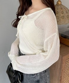 WEGO アンサンブルメッシュリボンカーディガン