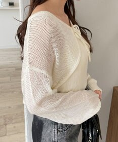 WEGO アンサンブルメッシュリボンカーディガン