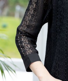 Tiaclasse L 【洗える】レースコンビチュニックブラウス