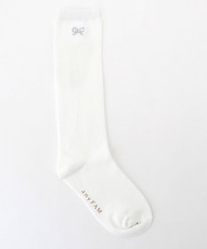 ANY KIDS リボン刺繍ハイソックス