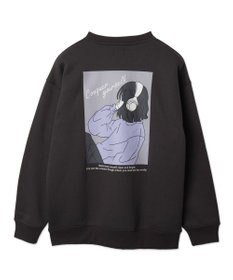 WEGO 【ユニセックス着用ITEM】ガールイラストグラフィックプルオーバー
