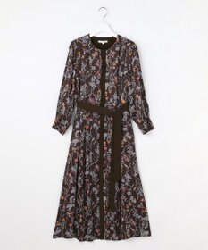 自由区 S 【WEB&一部店舗限定】ハーバルフロープリント8分袖 ワンピース