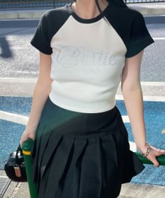 WEGO ラインストーンラグランちびT