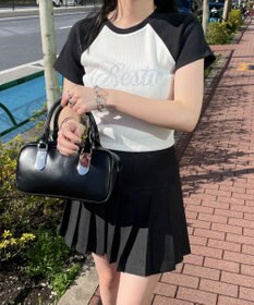 WEGO ラインストーンラグランちびT