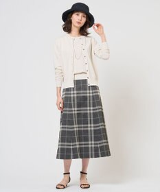 J.PRESS LADIES S ブロックチェックジャガード フレア スカート