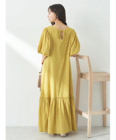 earth music&ecology コットンボイルパフスリーブワンピース