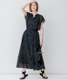 23区 【洗える】ボタニカルプリント スキッパー ブラウス