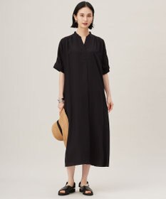 自由区 S 【接触冷感・UVケア・抗菌防臭・洗える】リヨセルポプリンシャツ ワンピース