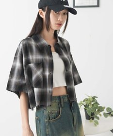 WEGO 【手洗い可/綿100％】オンブレチェックショートシャツ