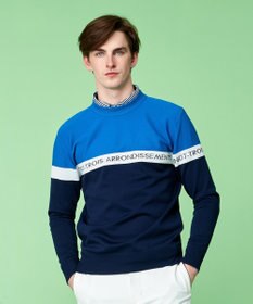 23区GOLF 【MEN】【ウォッシャブル】ロゴライン カラーニット