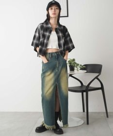 WEGO 【手洗い可/綿100％】オンブレチェックショートシャツ