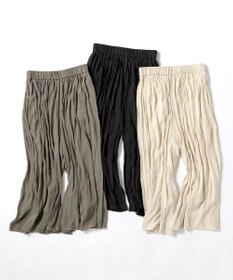 組曲 【ウエストゴム・WEB限定】シアープリーツライクシフォン パンツ