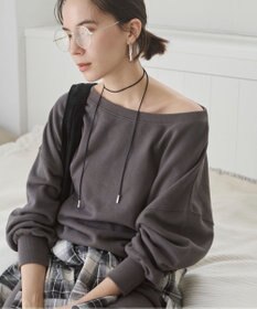 WEGO 【ANGIE VINTAGE/SETUP対応アイテム】オフショルダー裏毛スウェット