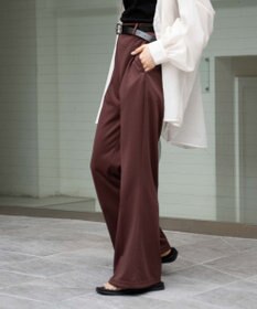 WEGO ポンチセンタープレスフレアパンツ