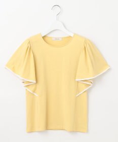 Feroux 【UVケア】バイカラーラッフルスリーブ Ｔシャツ