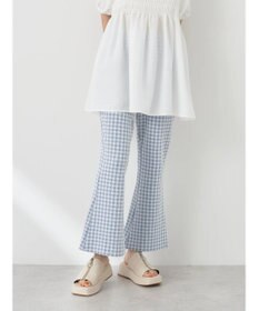 earth music&ecology チェックフレアイージーパンツ