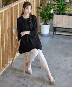 Tiaclasse L 【洗える】花びらスリーブチュニック