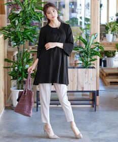 Tiaclasse L 【洗える】花びらスリーブチュニック