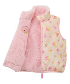MIKI HOUSE HOT BISCUITS 【80-120cm】裏ボアフリース リバーシブル総柄ベスト