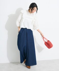 CRAFT STANDARD BOUTIQUE フリル使いマニーレースピンタックブラウス